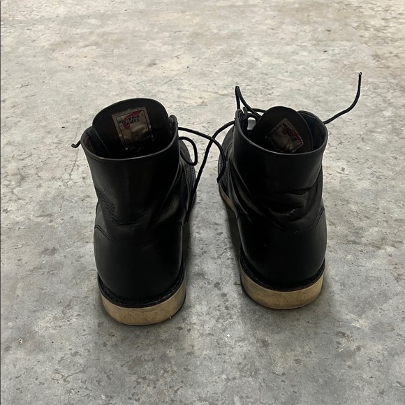 Red Wing 6” Round Toe Men’s Black Leather Boots Size 9.5 - Picture 6 of 8